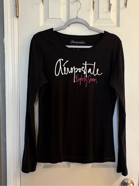 Ladies Aeropostale 87 Black Long Sleeve Shirt Size XXL Pre-owned.